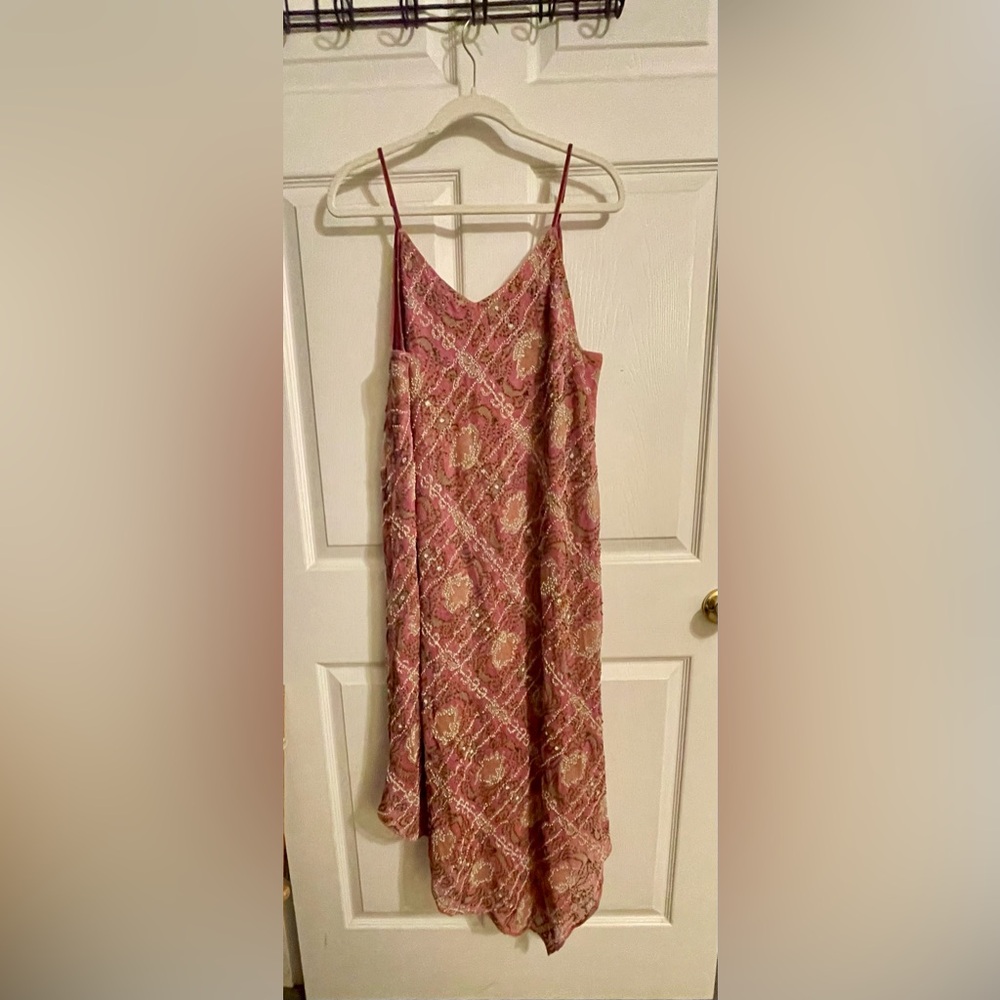 Anthropologie Floreat Lilou beaded slip dress size 14